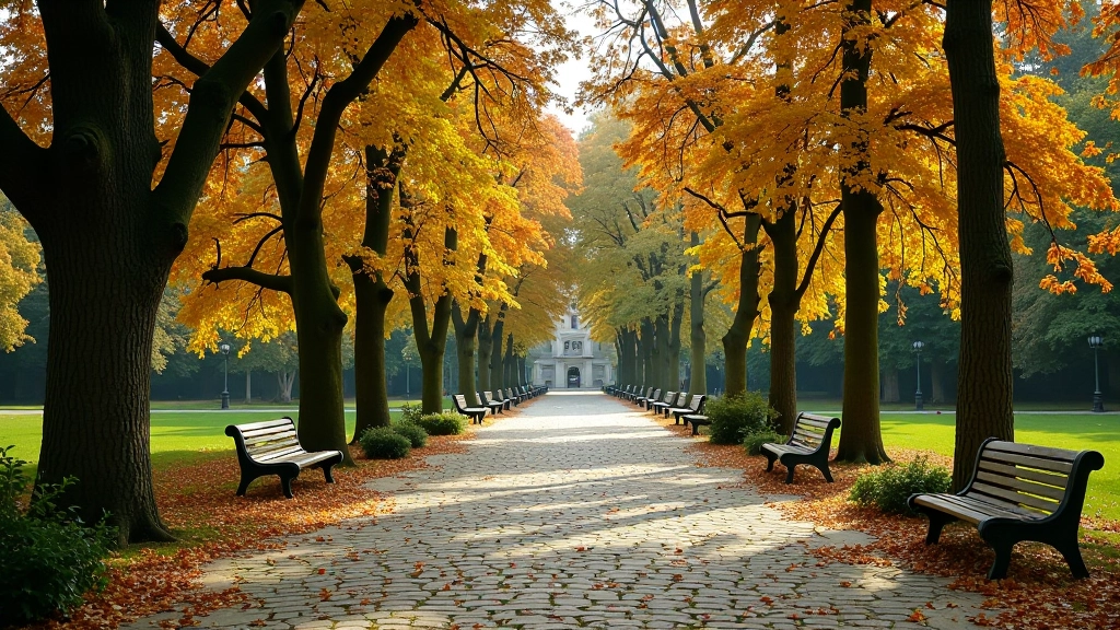 Konopišťský zámecký park v podzimních barvách